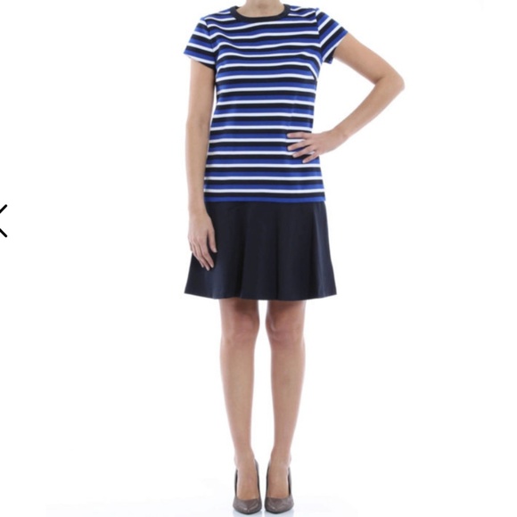NWT Michael Kors Striped Dress with Flared Skirt - Picture 2 of 8